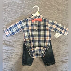 Carters infant baby cute button up onesie set 3m size